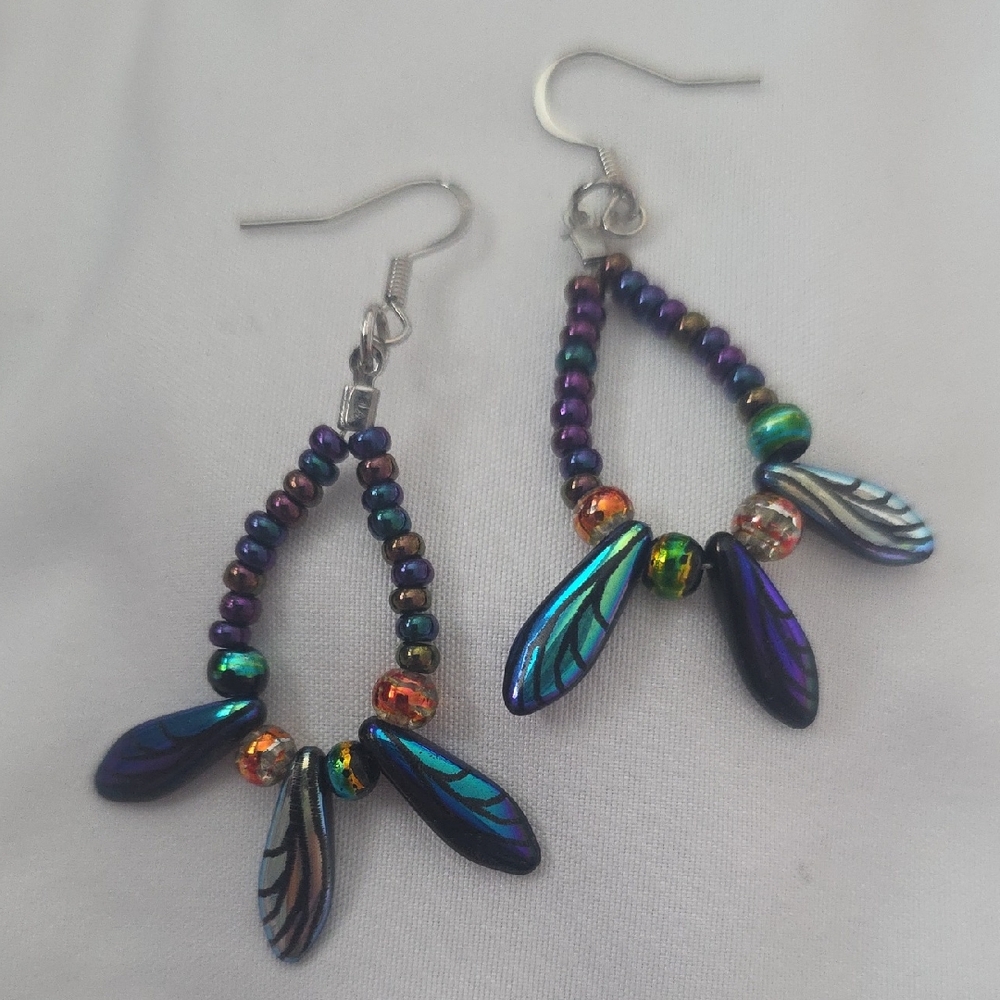 Iridescent Beaded Earrings